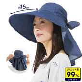 日本NEEDS CUT蝴蝶结防晒帽防紫外线大帽檐露马尾易折叠遮阳帽