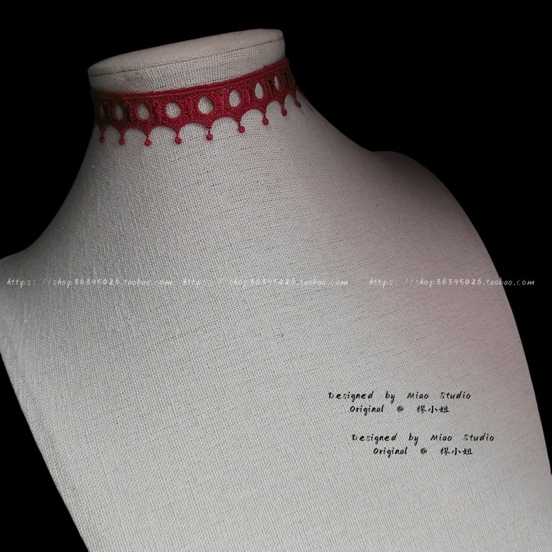 复古酒红色蕾丝短款颈带项圈简约锁骨链装饰配饰choker 不褪色,饰品/流行首饰/时尚饰品新,项链,淘宝优惠券,粉丝福利购,淘宝优惠卷