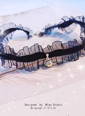 蕾丝女铃铛少女心颈带短款choker