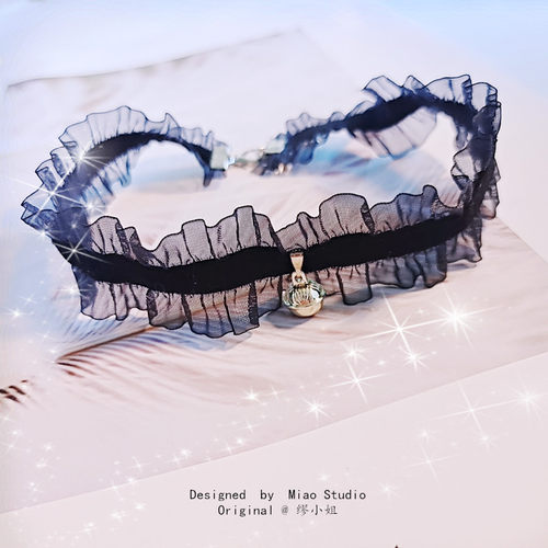 蕾丝女铃铛少女心颈带短款choker