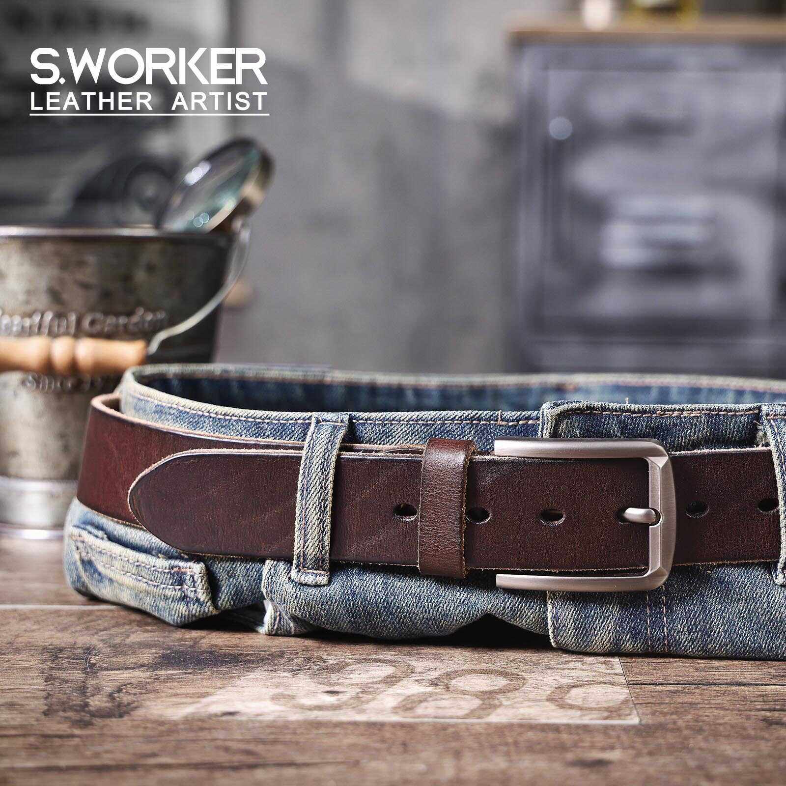 休闲头层牛皮男士针扣皮带手工真皮腰带复古简约百搭经典,服饰配件/皮带/帽子/围巾,腰带/皮带/腰链,淘宝优惠券,粉丝福利购,淘宝优惠卷