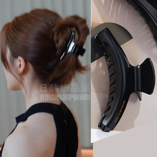 许我耀眼赵露思许妍抓夹黑色超大醋酸版 气质潮 盘发夹鲨鱼夹潮夏季