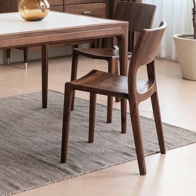 黑胡桃木餐椅北美黑胡桃木北欧