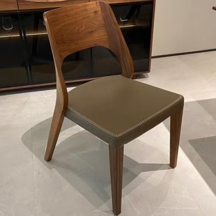 北美黑胡桃木餐椅北欧简约全实木现代原木靠背椅家用餐厅网红椅子