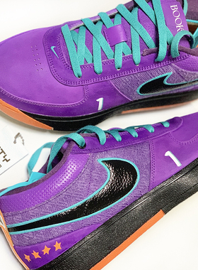 STY定制 Nike Book 1德文布克1代 紫色太阳PE 耐克实战低帮篮球鞋