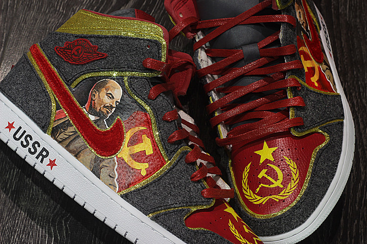 STY定制 Air Jordan 1 AJ1 Mid 中帮篮球鞋 黑曜石 黑金十月革命