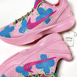 Kobe 德罗赞同款 PE骚粉花朵科比6耐克篮球鞋 男 ZK6 STY定制Nike