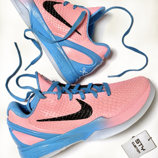 Kobe ZK6 科比6 STY定制Nike 蓝粉德罗赞PE低帮实战篮球鞋 Zoom