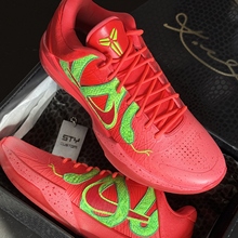 STY定制Nike Kobe5 ZK5科比5蛇年曼巴联赛荧光橙红耐克实战篮球鞋