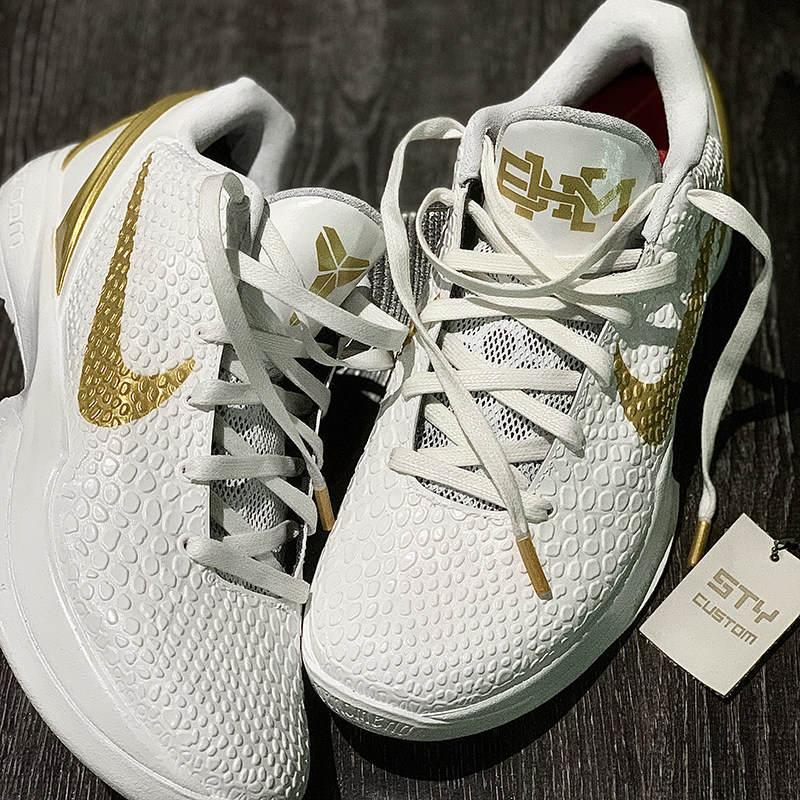 STY定制Nike Zoom Kobe 6 ZK6 科比6 白金黑人月 低帮实战篮球鞋