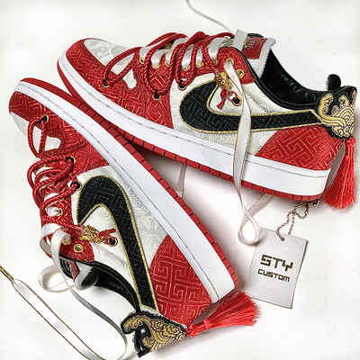 丝绸婚鞋中国风JORDAN休闲低帮