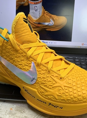 STY定制Nike Zoom Kobe 6 ZK6黄色ow联名科比6耐克篮球鞋佩顿同款