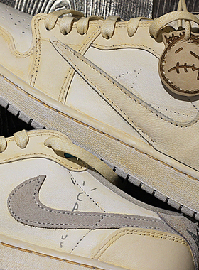 STY定制 Air Jordan 1 Low AJ1 og 倒钩TS联名 氧化风 低帮篮球鞋