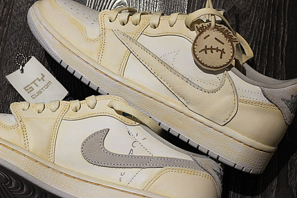 STY定制 Air Jordan 1 Low AJ1 og 倒钩TS联名 氧化风 低帮篮球鞋