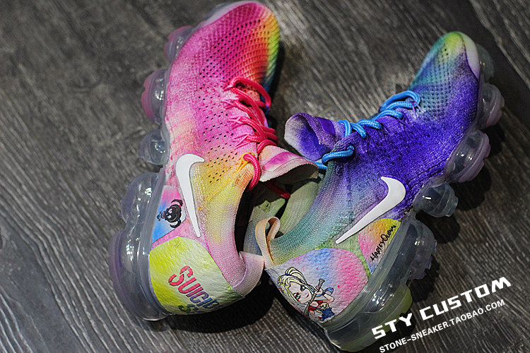 STY定制 NIKE AIR VAPORMAX 彩虹编织VP大气垫跑步鞋 小丑女 扎染