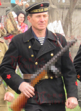 冷战直采原品二战苏联红海军M34水兵冬季礼服短大衣海步黑衫军