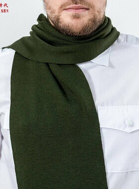 冷战时代直采俄罗斯俄军迷公发陆军绿色羊毛混纺军官围巾冬季围脖