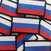 冷战直采俄罗斯特种兵新款 黑边三色国旗识别臂章刺绣军迷士气章