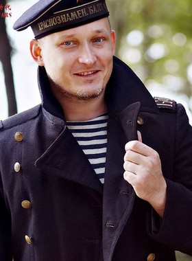 冷战时代复刻二战海军大衣苏联水兵短款冬季羊毛呢子俄式复古外套