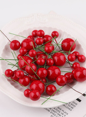 圣诞节仿真红色泡沫浆果 diy手工自制蛋糕烘焙装饰材料饰品小配件