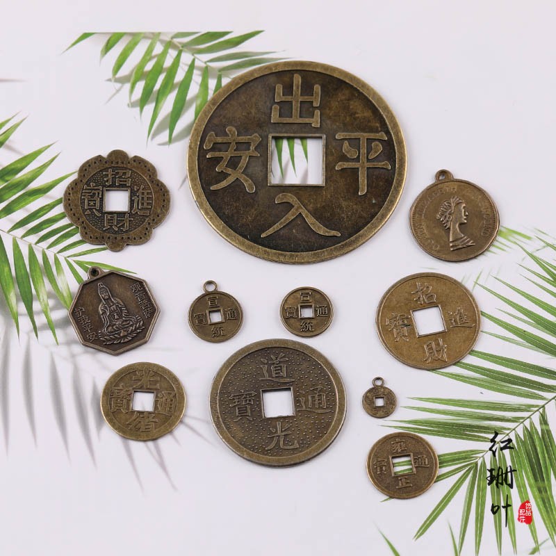 复古合金招财进宝中国结饰品配件