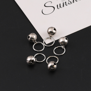 不锈钢10mm一字带圈小铃铛 diy手工自制手链项链宠物铃铛吊坠配件