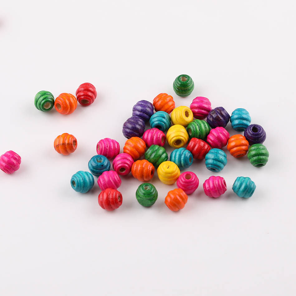 唐三匠彩色螺纹直孔木珠