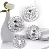 小香风银色水钻纽扣毛衣开衫 连衣裙装 饰扣皮草大衣外套扣金属扣子