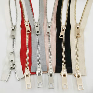 8号粗牙金属双开尾铜齿拉链双头双向拉锁皮衣大衣羽绒服外套拉链