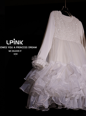 【Lpink童装 限量版】中大女童春秋款重工小仙女蛋糕礼服裙93000