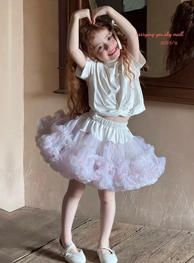 【Lpink童装】四季款洋气宝宝女童重工网纱百搭兔兔半裙81053