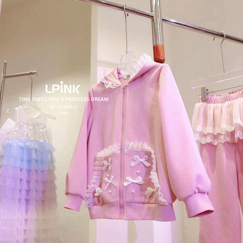 【Lpink童装】春秋新款女童钉珠蝴蝶结连帽猫耳朵蕾丝外套93103,童装/婴儿装/亲子装,普通外套,淘宝优惠券,粉丝福利购,淘宝优惠卷