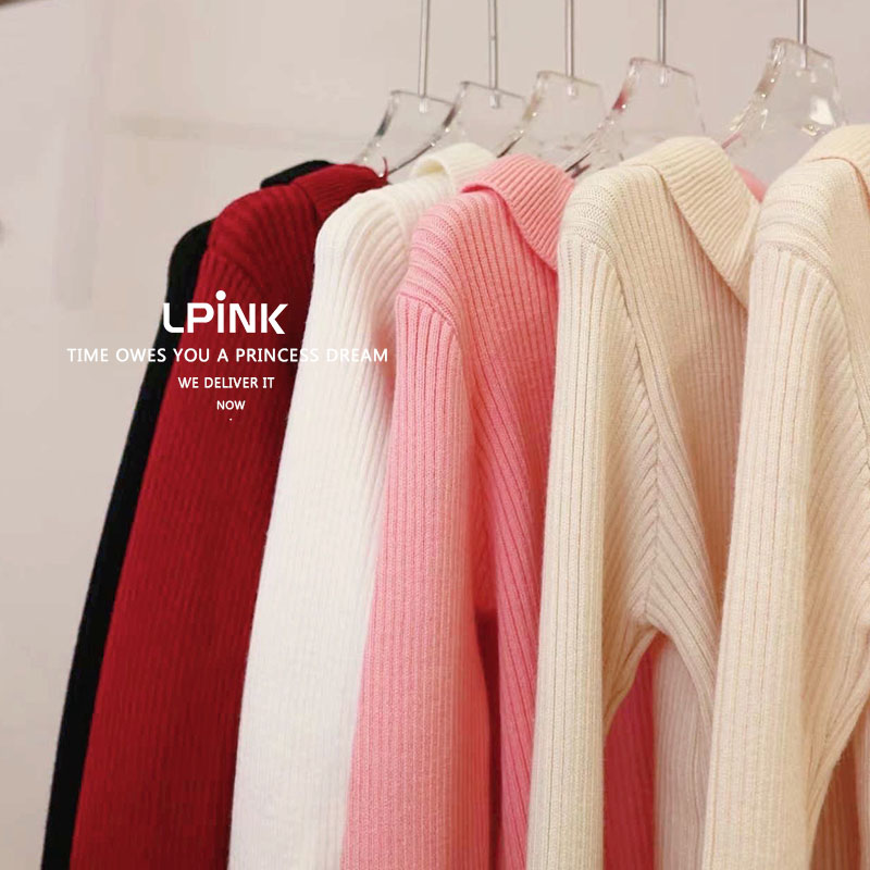 【Lpink 原创童装】女童秋冬款百搭针织荷叶边打底衫 86036 - 封面