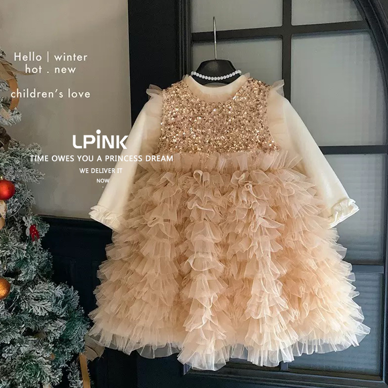 洋气宝宝重工网纱礼服连衣裙