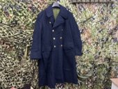 保真老货1986年老式 藏青色毛呢大衣毛料风衣复古怀旧穿搭 85海款