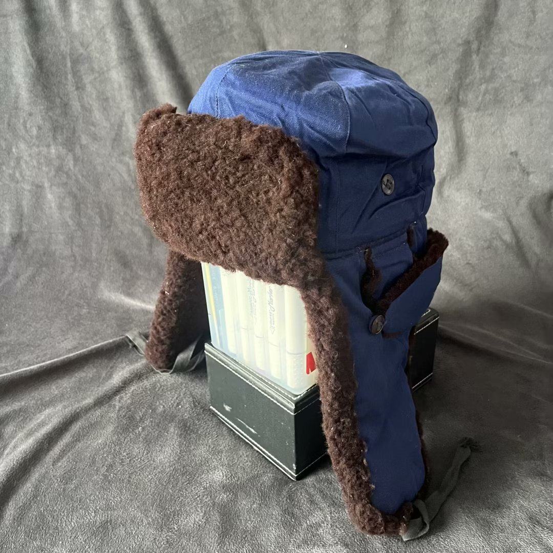 公发老货65式海舰帽70年代生产户外防冻裁绒帽挡雪抗寒火车头棉帽