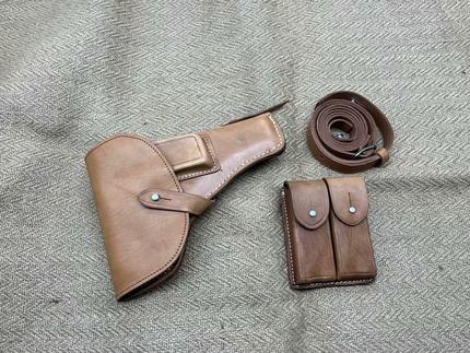 保真库存80年代54式套苏联TT33托卡列夫手仓牛皮套纯皮双联套仓包