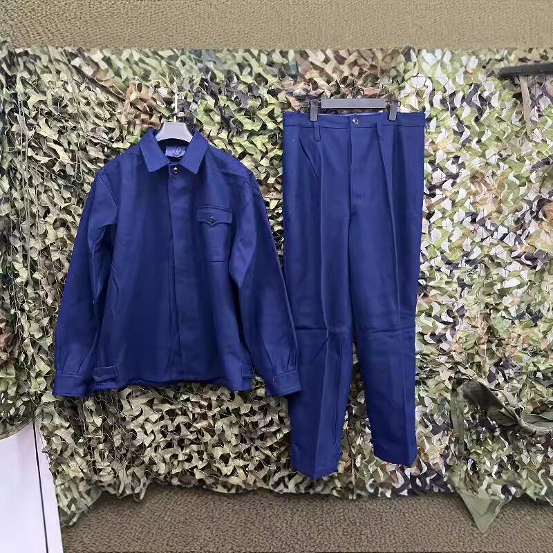 正品老货70年代毛呢料空蓝色地勤服将校呢工装服老式复古怀旧潮服