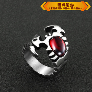 时尚钛钢戒指十二星座戒指 蝎子钛钢戒指 霸气男款戒指指环