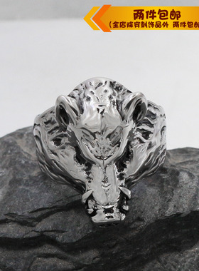 十二生肖动物霸气风属相钛钢戒指