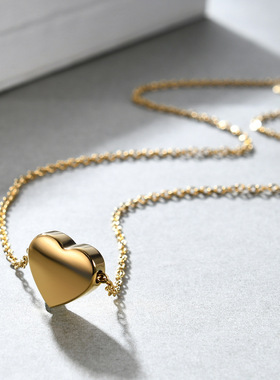 时尚钛钢项链 欧美ins个性简约爱心锁骨链 心形桃心钛钢项链