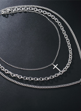 时尚十字架军牌多层钛钢钛钢