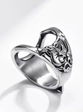 时尚钛钢戒指 时尚犀牛头螺丝刀开瓶器多功能扳指钛钢戒指指环