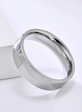 时尚钛钢戒指 中性风光面哑光错位几何体尾戒简约钛钢戒指指环