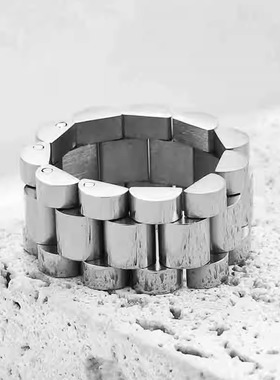 时尚钛钢戒指 欧美时尚简约10MM手表链戒指 简约时尚钛钢戒指指环