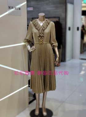 衫衫雅集韩国代购◆MINIMUM美尼蒙 动静皆美木耳边雅致韩范连衣裙