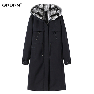 加肥加大码獭兔毛派克服女皮草大衣中长款尼克服外套胖妈妈200斤