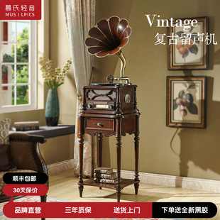 装 唱机法式 饰摆件蓝牙音响黑胶唱片机 客厅家用老式 留声机复古欧式