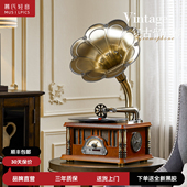 饰摆件一体式 装 黑胶唱片机蓝牙音响 家用美式 留声机复古客厅欧式