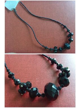 真石の恋 磁铁锆石水晶饰品 黑色圈型 项链 实物拍摄 特惠 S.L21